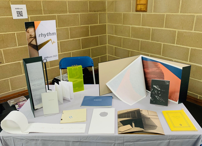 'rhythm' books at Book Arts Day, London, 2024
