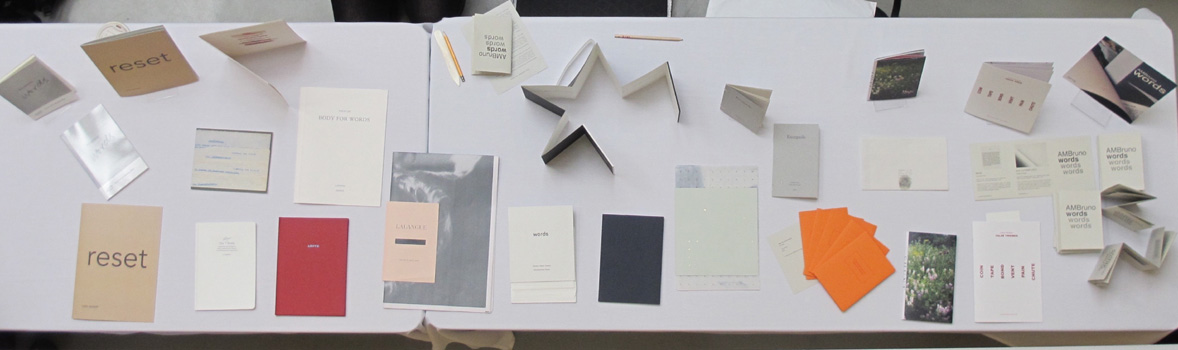 AMBruno: words at 19th International Contemporary Artists' Book Fair, Leeds, 2016